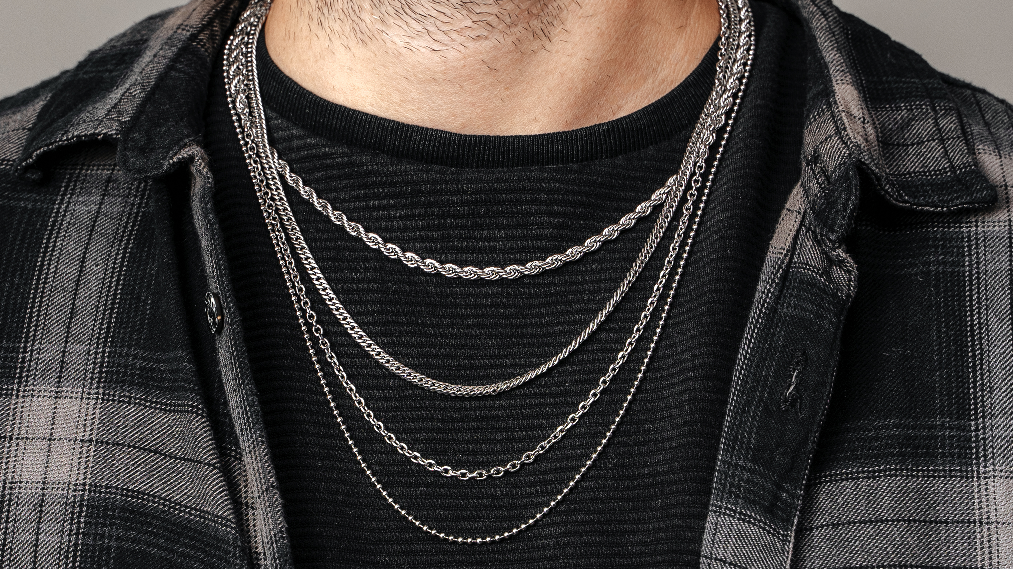 Silvadore 2mm Silver Ball Necklace Chain for Men - Solid